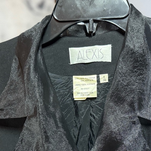 ALEXIS Vintage Black Blazer Dress w/ Lace Sleeves - Picture 3 of 6